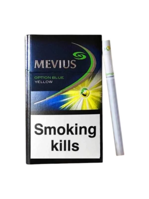 Mevius Option Blue Yellow (1เม็ดบีบ)
